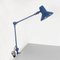 Italian Mid-Century Modern Blue Metal Table Lamp with Clamp, 1970s, Image 2