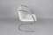 Italian White Leather and Steel Lens Chair by Giovanni Offredi for Saporiti, 1968 12