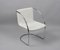 Italian White Leather and Steel Lens Chair by Giovanni Offredi for Saporiti, 1968 10