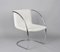 Italian White Leather and Steel Lens Chair by Giovanni Offredi for Saporiti, 1968 2