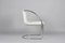 Italian White Leather and Steel Lens Chair by Giovanni Offredi for Saporiti, 1968 11