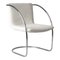 Italian White Leather and Steel Lens Chair by Giovanni Offredi for Saporiti, 1968 1