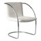 Italian White Leather and Steel Lens Chair by Giovanni Offredi for Saporiti, 1968, Image 1