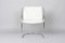 Italian White Leather and Steel Lens Chair by Giovanni Offredi for Saporiti, 1968 6