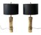 Lámparas de mesa francesas vintage de bronce y bambú de Maison Charles. Juego de 2, Imagen 1