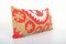 Red Tashkent Suzani Lumbar Pillow Case, Image 3
