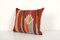 Taie d'Oreiller Lombaire Kilim Anatolien Rouge Vintage 2