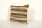 Striped Hemp & Wool Square Kilim Rug Cushion Cover 3