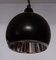 Lámpara colgante vintage de metal pintado en negro, años 70, Imagen 3