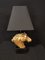 Lámpara con cabeza de caballo de bronce dorado, años 70, Imagen 1