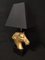 Lámpara con cabeza de caballo de bronce dorado, años 70, Imagen 3