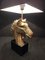 Golden Bronze Horse Head Lamp, 1970s 4