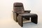 Brown Leather Adjustable DS-50 Lounge Chair & Ottoman from De Sede, 1970s, Set of 2, Image 6