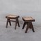 Mid-Century PJ-SI-34-A Stools by Pierre Jeanneret, Set of 2 1
