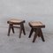 Tabourets PJ-SI-34-A Mid-Century par Pierre Jeanneret, Set de 2 1