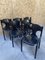 Mid-Century Modern Black Wooden Chairs With Brass Details by Augusto Savini for Pozzi, 1960s, Set of 6, Image 4