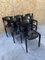 Mid-Century Modern Black Wooden Chairs With Brass Details by Augusto Savini for Pozzi, 1960s, Set of 6, Image 1