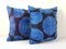 Ikat Velvet & Silk Lumbar Cushion Covers in Blue, Set of 2 2