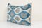 Ikat Blue Silk & Velvet Lumbar Cushion Cover 3