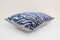 Ikat Velvet & Silk Lumbar Cushion Cover in Blue 4