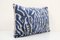 Ikat Velvet & Silk Lumbar Cushion Cover in Blue 2