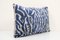 Ikat Velvet & Silk Lumbar Cushion Cover in Blue, Image 2