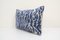 Ikat Velvet & Silk Lumbar Cushion Cover in Blue 3