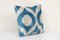 Blue Velvet & Silk Ikat Cushion Cover with Polka Dots, Turkey 3