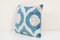 Blue Velvet & Silk Ikat Cushion Cover with Polka Dots, Turkey 2