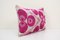 Pink Evil Eye Velvet & Silk Ikat Lumbar Cushion Cover 4