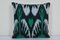 Green Cotton Ikat Cushion Cover 1