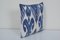 Uzbek Ikat Silkway Cushion Cover in Blue 3