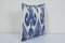 Housse de Coussin Ikat Chevron Bleue Ouzbek 2