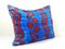 Blue Ikat Velvet & Silk Lumbar Cushion Cover 2