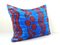 Housse de Coussin Lombaire Ikat en Velours et Soie Bleue 2