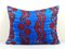 Blue Ikat Velvet & Silk Lumbar Cushion Cover, Image 1