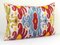 Yellow & Red Ikat Velvet & Silk Lumbar Cushion Cover, Set of 2 2