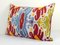 Yellow & Red Ikat Velvet & Silk Lumbar Cushion Cover, Set of 2 3