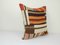 Turkish Striped Patchwork Kilim Rug Cushion Cover in Wool 4