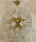 Lámpara de araña Sputnik Mid-Century de cristal de Murano con flores blancas, 1980, Imagen 1