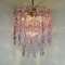 Large Mid-Century Ice Murano Glass Chandelier from Venini, Italy, 1980s 2