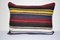 Turkish Striped Kilim Lumbar Cushion Cover, Image 1