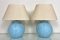 French Art Deco Table Lamps with Geometric Pattern in Etched Pressed Glass, 1930s, Set of 2, Image 1