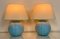 French Art Deco Table Lamps with Geometric Pattern in Etched Pressed Glass, 1930s, Set of 2, Image 7
