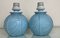 French Art Deco Table Lamps with Geometric Pattern in Etched Pressed Glass, 1930s, Set of 2, Image 4
