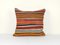 Handwoven Turkish Striped Wool Kilim Cushion Cover 1