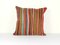 Neutral Striped Kilim Cushion Cover Made from an Anatolian Turkish Kilim Rug 1