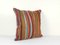Neutral Striped Kilim Cushion Cover Made from an Anatolian Turkish Kilim Rug 2