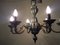 Art Nouveau Italian Bronze & Pewter Ceiling Light 3