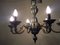 Art Nouveau Italian Bronze & Pewter Ceiling Light 2